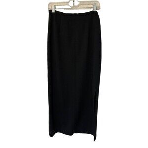 Talbots Women's Pencil Skirt Size 8 Wool Maxi Black Side Slit